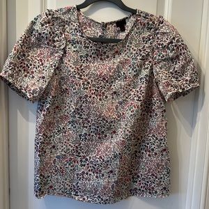 J crew Liberty London floral puff sleeve shirt sleeve cotton shirt